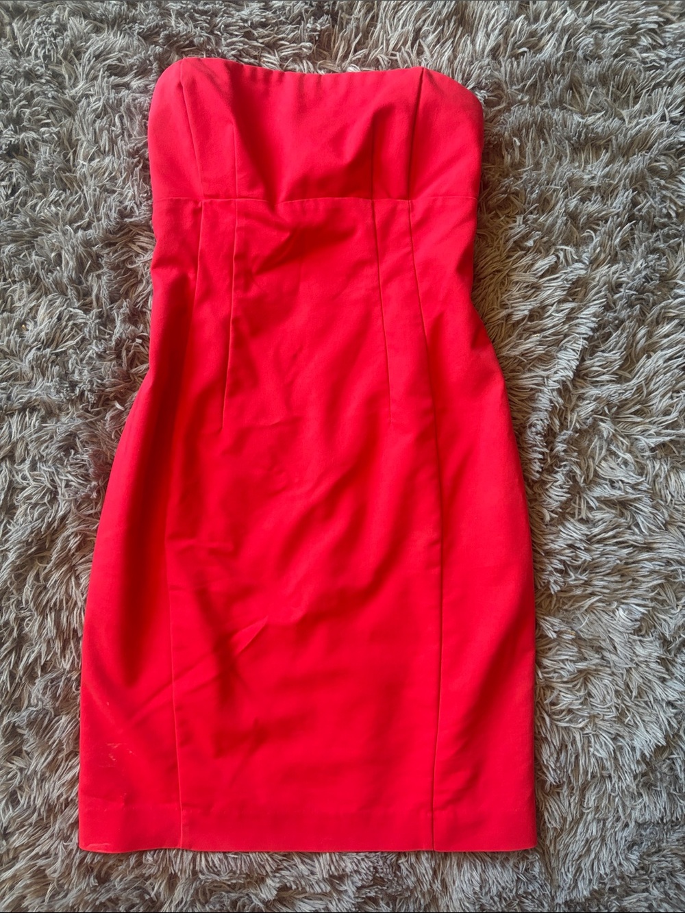 Express Strapless Red Sheath Dress